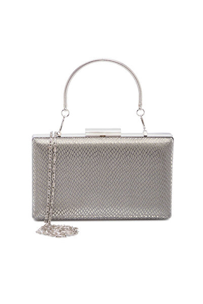 Tergan Platin Tekstil Kadın Abiye Çanta - S26Y1AB79546-V6L