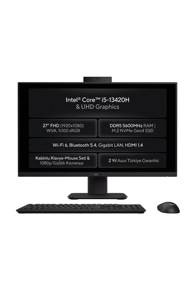 ASUS V470 Intel Core i5-13420H 8GB 512GB SSD 27" FHD Freedos All In One Pc V4...