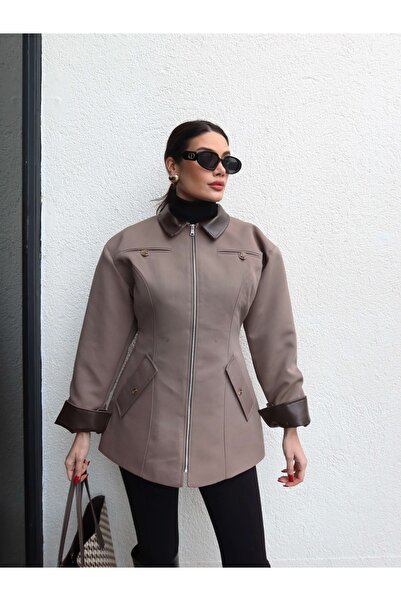 ESRAHELVACI Zippered Jacket with Contrast Detail