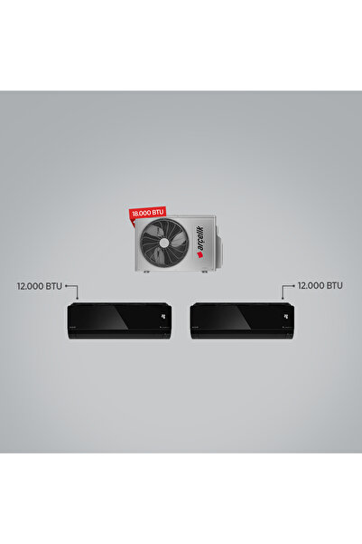 Arçelik 1+2 Multi Klima / 1 Adet 12 BTU Siyah+1 adet 12 BTU Siyah İç Ünite / ...