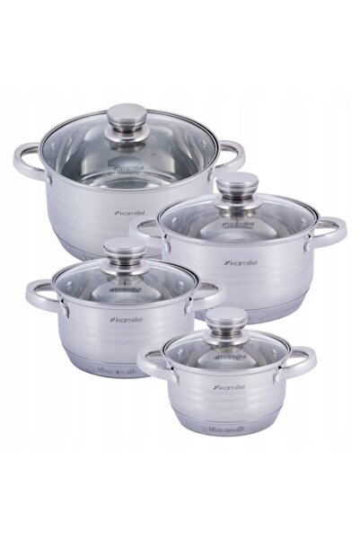 Kamille Set de 4 oale cu capac, Kamille, oțel inoxidabil