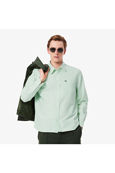 Lacoste Erkek Regular Fit Çizgili Yeşil Gömlek
