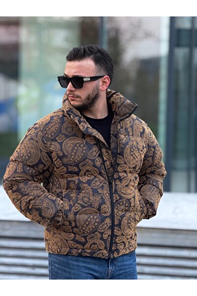 KINGAF Men's Patterned Inflatable Coat