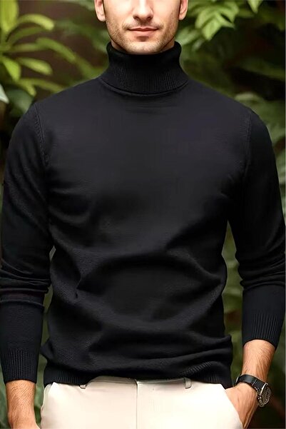 Oksit Premium Slim Fit Cotton Polyester Men's Turtleneck Sweater Knitwear