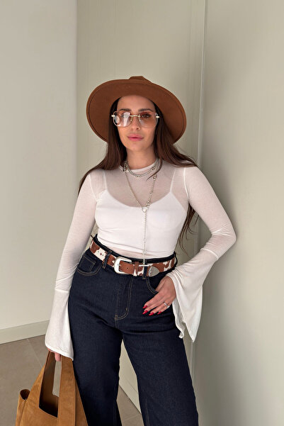 MAGARDE Basic Spanish Sleeve Blouse - Ecru