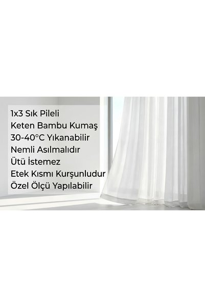 Mini Baby Plain Tulle Curtain 1X2.5 Pleated No Ironing Required En250-300-350Cm Intermediate Sizes (Custom Size Available)