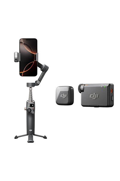 DJI Osmo Mobile 8 + Mic Mini ( 1tx + 1rx ) - Profesyonel Mobil Çekim ve Ses Kiti