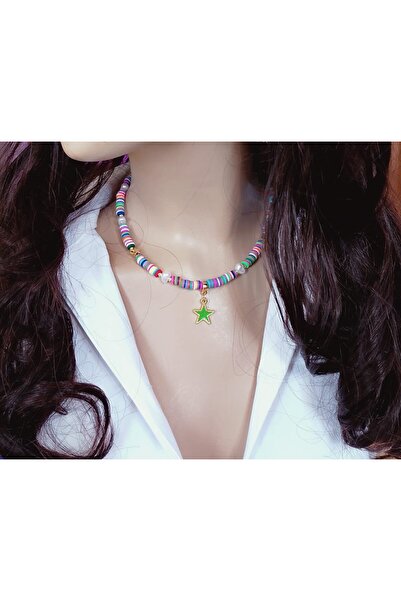 shop Stella Colorful Fimo Beaded Star Necklace