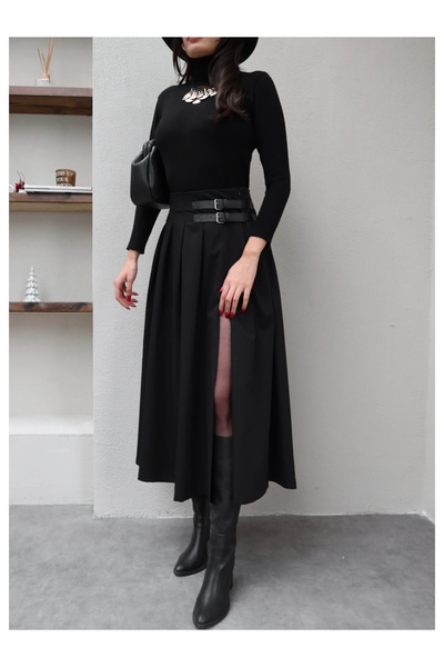 ESRAHELVACI Belt Detailed Flared Skirt
