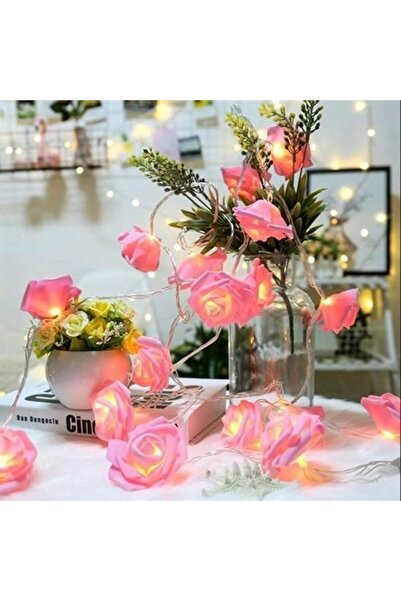 Roichil Yapay Gül Tasarımlı Dekoratif Led Işık Gül Detaylı Led Işık Pilli (20...