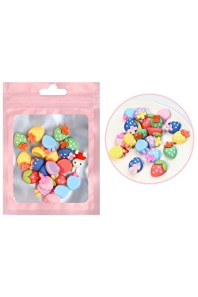 Pink Nails 3D Nail Art Strawberry Shapes Set