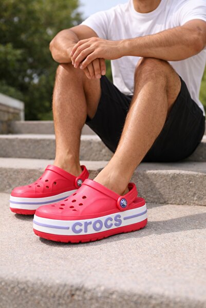 Crocs Unisex Bayaband Clogs Poppy Iconic Comfort Slippers Sandals Red White L...