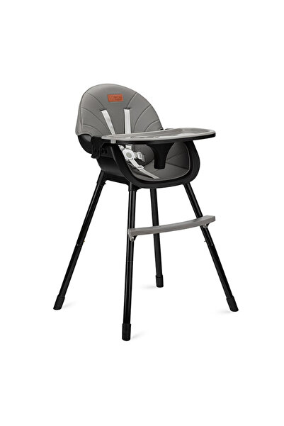 Momi Scaun de masa copii Reki, Piele ecologica, NEGRU