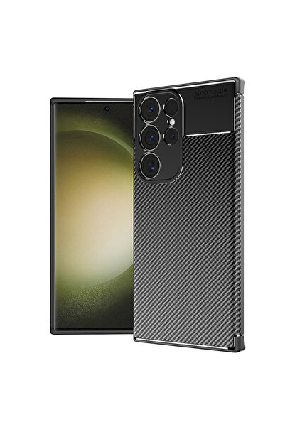 Techsuit Θήκη Samsung Galaxy S23 Ultra από ανθρακονήματα, μαύρη