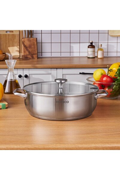 Karaca Elite Edelstahl-Kasserolle Flach 30 cm 6,0 L