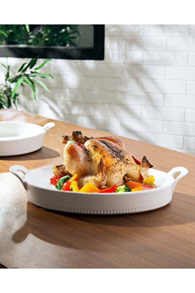 REDTAG White Oval Porcelain Baking Dish with Handles