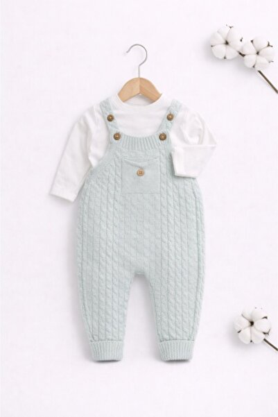 Superbaby Μαγιό για μωρά 2 τεμάχια, γκρι, πλεκτό, σκανδιναβικό στυλ με τιράντες