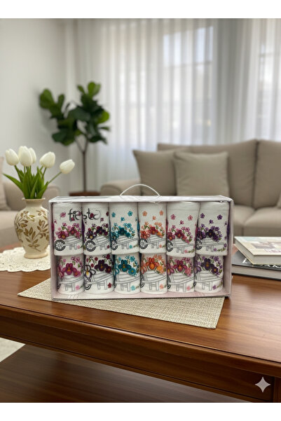 Fiesta Tekstil طقم مناشف مطرزة 12 قطعة من أنالي كيرلي تافتينج