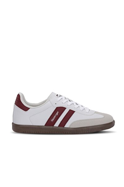 Slazenger Comfortable Lace-Up Casual Sports Shoes White/Burgundy Sneaker