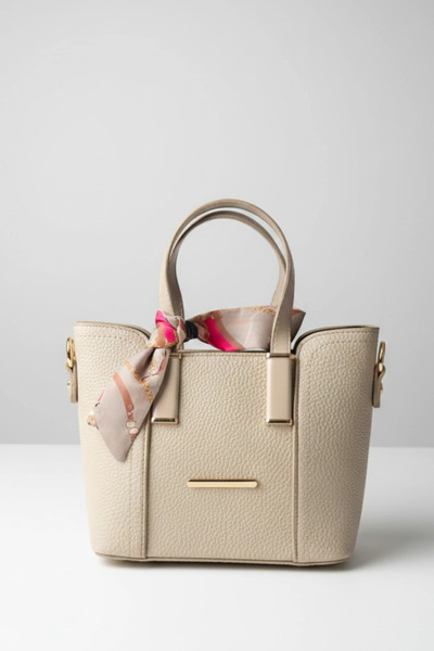 cemo Fular Detaylı Gofraj Dokulu El ve Omuz Çantası