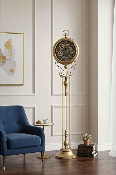ROSSEV Tempora Gold Wheel Tripod Stand Decorative Clock