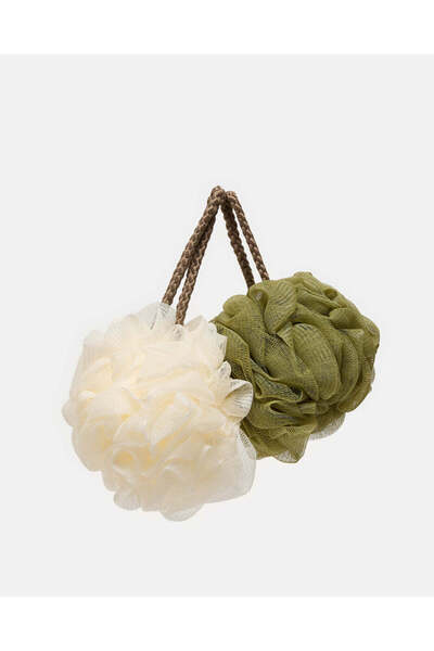 REDTAG مجموعة إسفنجات استحمام زيتونية وبيج (عبوة من قطعتين)