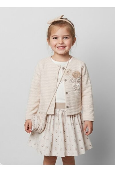 Baby Rose Daisy Embroidered Cardigan Sweet Skirt Bag Children's Set