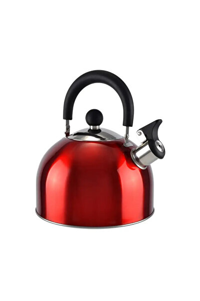Perfect Home Metal kettle - red, 2.5 L, with whistle