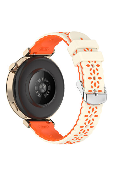 Dexmon Huawei Watch Gt4 - Gt5 - Gt6 41mm Compatible 18mm Flower Pattern Buckl...