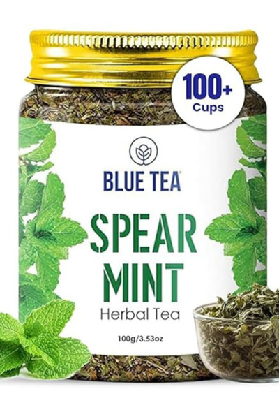 BLUE TEA Spearmint Herbal Tea, PCOS Relief, Hormone Balance, Caffeine-Free, 1...