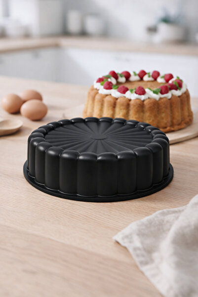 Luxxa Home Papatya Döküm Kek Kalıbı 27cm Siyah