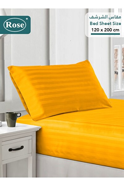 Rose Hotel Stripe Fitted Sheet & Pillowcase(s) Set, Premium Microfiber, Singl...