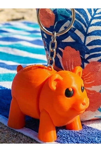 3D سلسلة مفاتيح على شكل خنزير صغير لطيف (إكسسوار للحقيبة أو زينة لمرآة الرؤية...