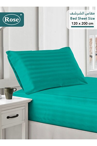 Rose Hotel Stripe Fitted Sheet & Pillowcase(s) Set, Premium Microfiber, Singl...