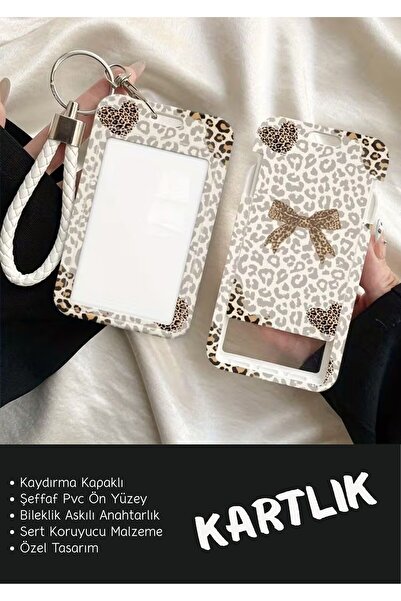 TATA CRAFT Kimlik Kart Tutucu Anahtarlık Sert Pvc Şeffaf Pencereli Kart Korum...