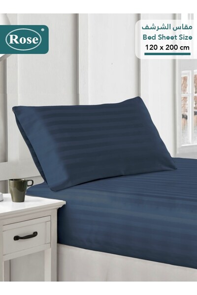 Rose Hotel Stripe Fitted Sheet & Pillowcase(s) Set, Premium Microfiber, Singl...
