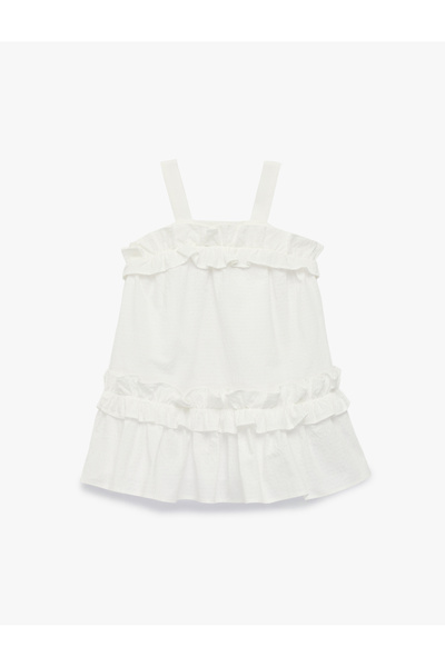 Koton Strappy Square Neck Ruffle Detail Dress