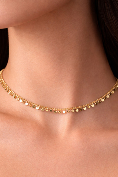 MOONLİGHT ACCESSOİRE Moonlight Altın Kaplama Pullu Zarif Kolye