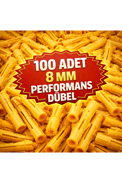DESIPHON 8 mm Plastik Dişli Roket Dübel Sarı | Güçlü Tutuş | Tuğla & Beton Du...
