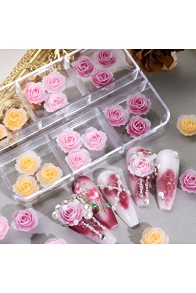 Pink Nails Σετ 3D Rose Nail Art