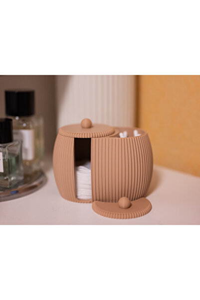 Devotech Double Compartment Cotton Pad and Cotton Swab Organizer Bathroom Org...