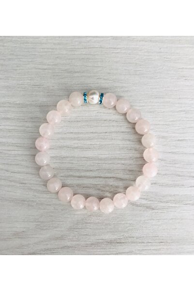 MK tasarım Real Pink Quartz Stone - Pearl Bracelet – Mkt.1.101.42- the Stones...