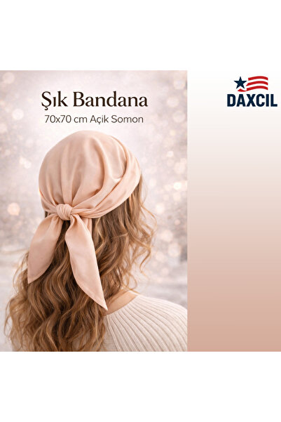 daxcil Modern and Elegant Light Salmon Bandana–Scarf |   70X70 cm Polyester