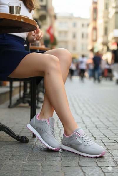 VELLINA Women's Ice Pink Lace-Up Casual Comfortable Sole Comfortable Soft Walking Daily Sneaker Sports Shoes