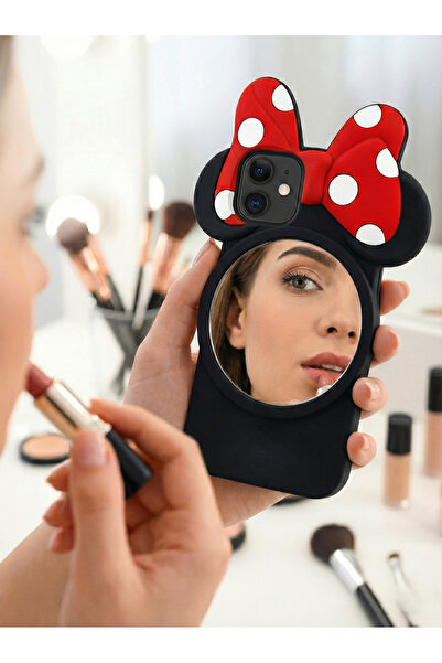 OSG iPhone 11 Compatible Mirrored Cute Ear Shock-Absorbing Silicone Case