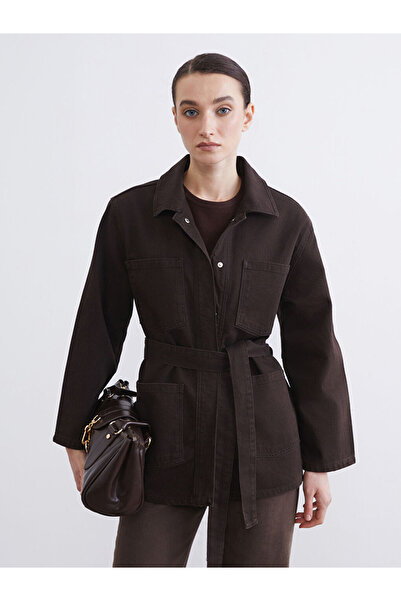 LC Waikiki Esvab • Modern & Distinctive Shirt Roba Collar Belted Women's Jean...