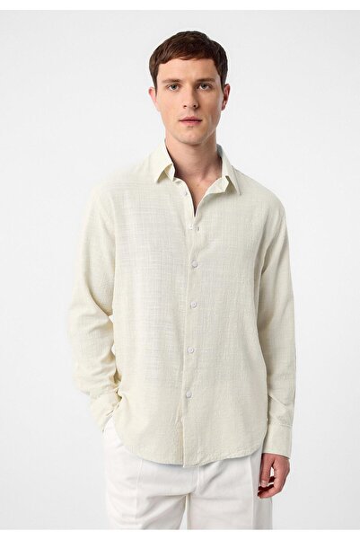 Antioch Stone Relax Fit Textured Men's Shirt