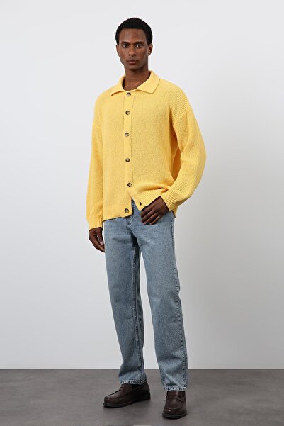 Antioch Yellow Knitted Sweater Men's Cardigan