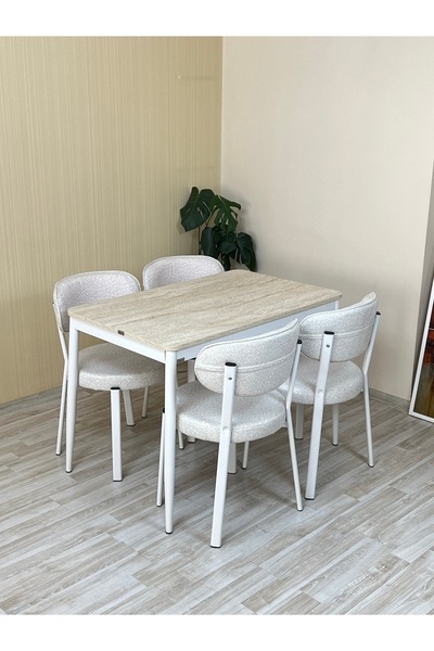 DİLETTO 70x110 YEMEK MASA TAKIMI MUTFAK MASASI 4 KİŞİLİK MASA SANDALYE TAKIMI...