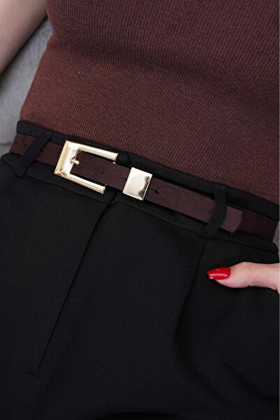 MODAM HİFA Gold Buckle Suede Belt Women's Belt Trouser Belt Dress Belt Shirt ...